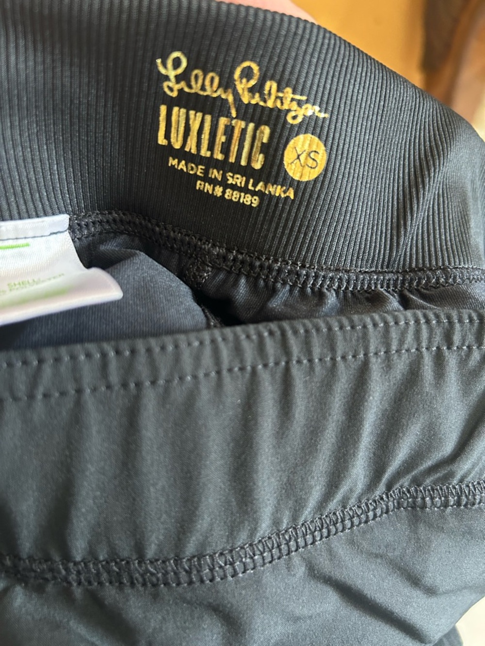 Lilly Pulitzer Black Athletic Skort with Gold Zipper Accents Size XS - Picture 3 of 3